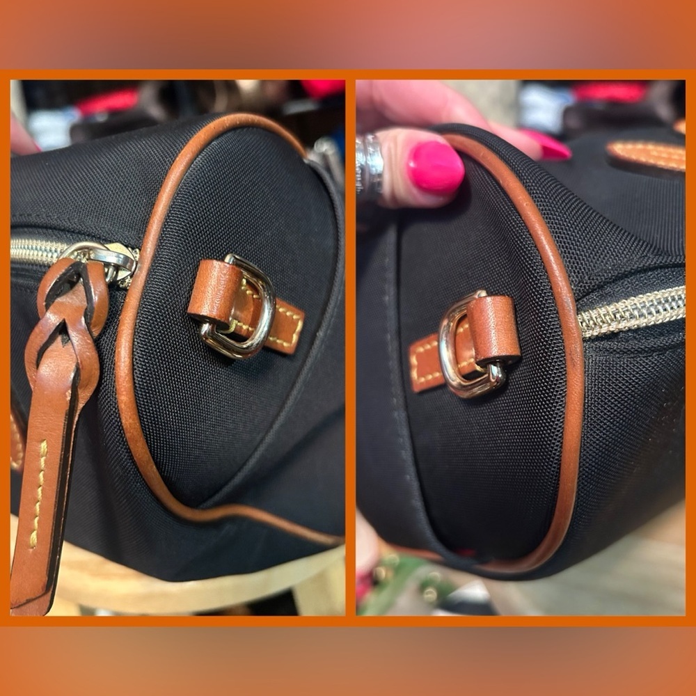 Dooney & Bourke All Weather Nylon & Leather Dome Satchel Bag w/ Crossbody Strap - Picture 11 of 13